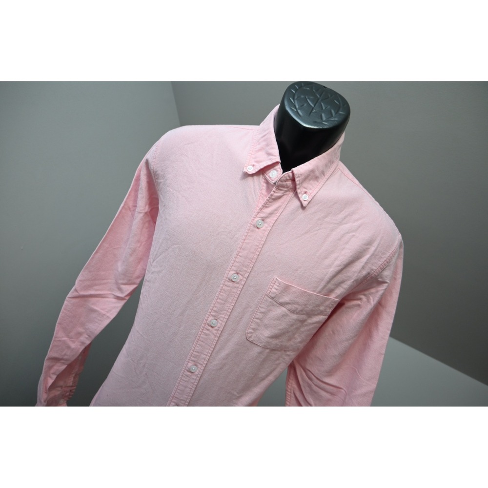 J.Crew Button Down Dress Shirt Mens Medium Pink Flex Oxford Long Sleeve EUC - Picture 4 of 9